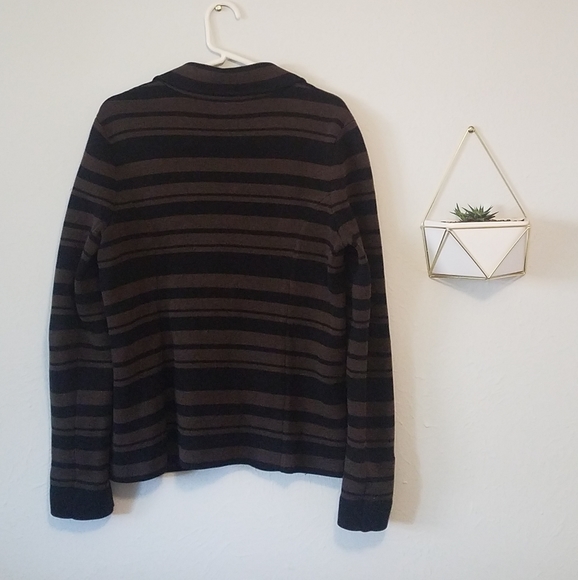 Brown and black striped cotton blazer - Picture 2 of 4